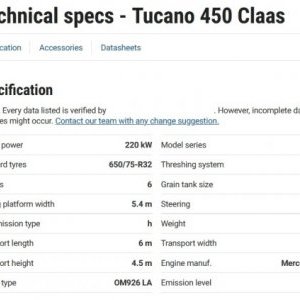 foto 7.5m łączyć 5t/ha CLAAS Tucano 450 (doky)