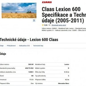 foto 17.5t/9m łączyć Claas Lexion 600